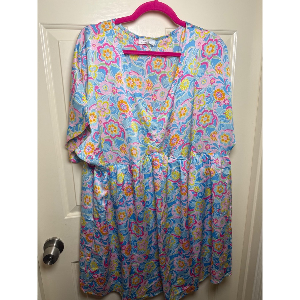 Emily Wonder Women Retro Floral Babydoll Mini Dress